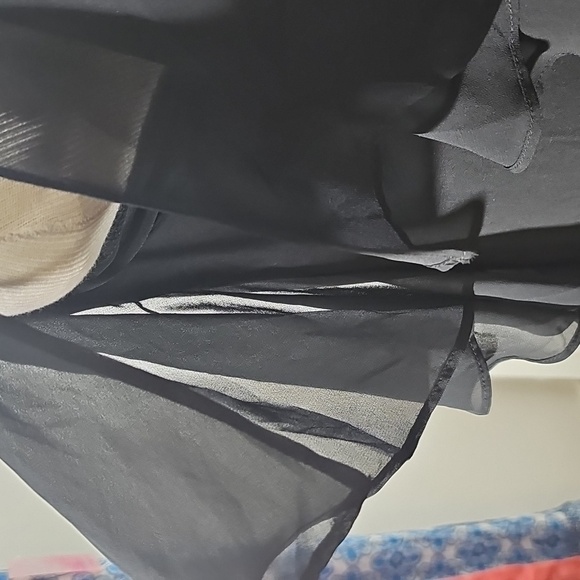 Chico's black dress. Size 1, medium 8. Easy pop over. Great for travel. Ruffle - Picture 3 of 4